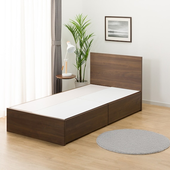 収納付きベッドフレーム シングル フラットタイプ (NS-001 DR31 引き出し付き 深型 床板 MBR2) 5枚目画像