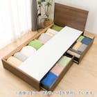 収納付きベッドフレーム セミダブル フラットタイプ (NS-001 DR25 引き出し付き 床板 MBR2) 6枚目画像