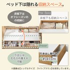 収納付きベッドフレーム セミダブル フラットタイプ (NS-001 DR31 引き出し付き 深型 すのこ MBR2) 2枚目画像