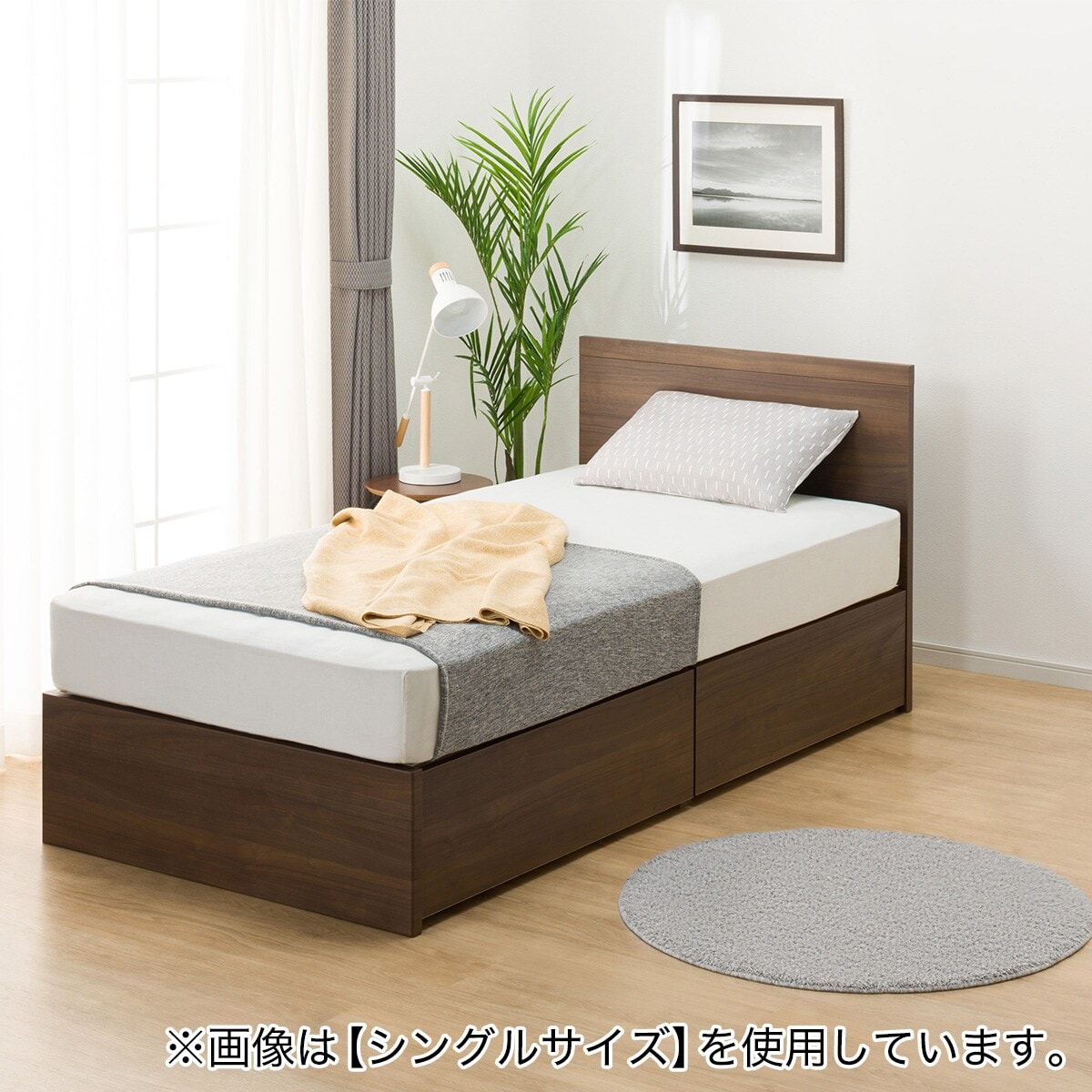 ニトリベッドフレームクイーン収納あり(自宅引き取り価格) ニトリ ベッド 引出し収納付き クイーンベッドフレーム