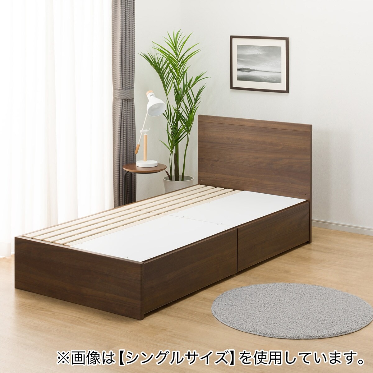 クイーン 収納付きベッドフレーム(NS-001 深型/すのこ MBR