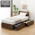 収納付きベッドフレーム シングル 棚付きタイプ (NS-002 DR31 引き出し付き 深型 床板 MBR2) 1枚目画像