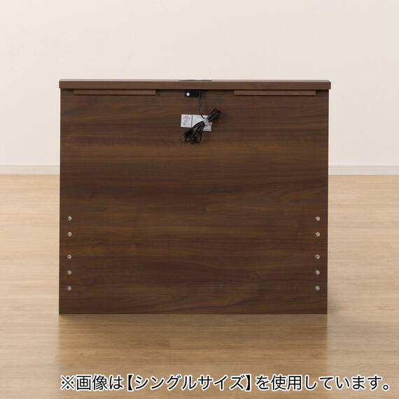 セミダブル ミニ棚付きベッドフレーム(NS-002 LEG/LOW すのこ MBR) 10枚目画像