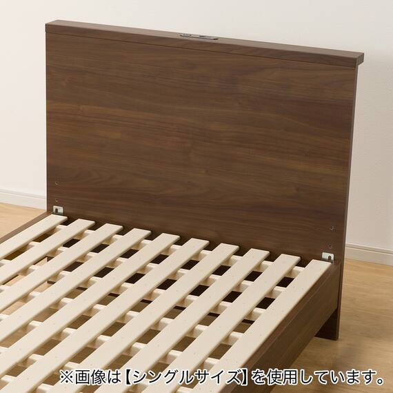 セミダブル ミニ棚付きベッドフレーム(NS-002 LEG/LOW すのこ MBR) 12枚目画像