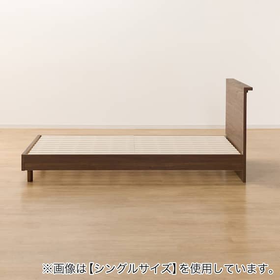 セミダブル ミニ棚付きベッドフレーム(NS-002 LEG/LOW すのこ MBR) 16枚目画像