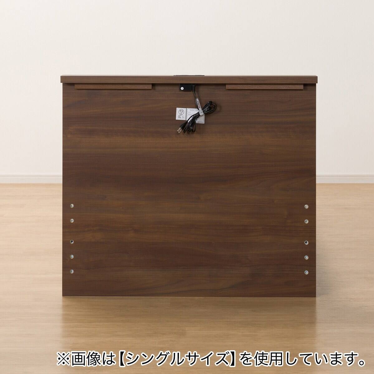 収納付きベッドフレーム セミダブル 棚付きタイプ (NS-002 DR25