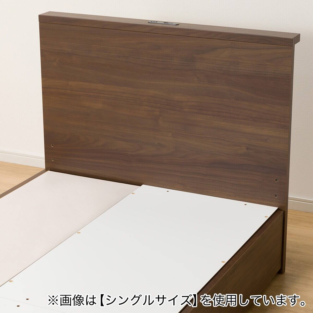収納付きベッドフレーム セミダブル 棚付きタイプ (NS-002 DR25