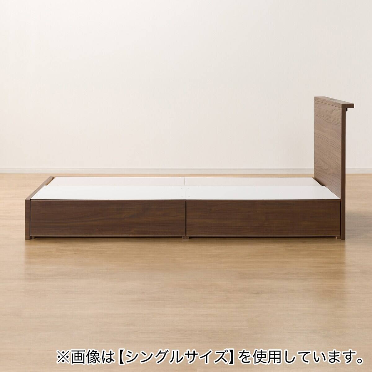 収納付きベッドフレーム セミダブル 棚付きタイプ (NS-002 DR25