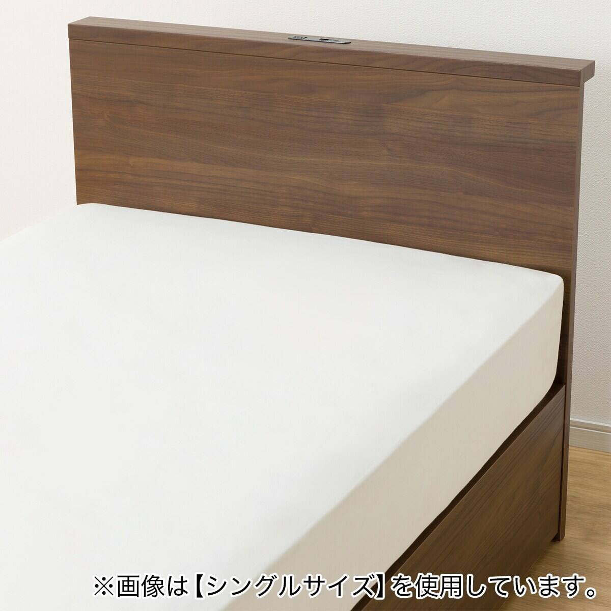 収納付きベッドフレーム セミダブル 棚付きタイプ (NS-002 DR31