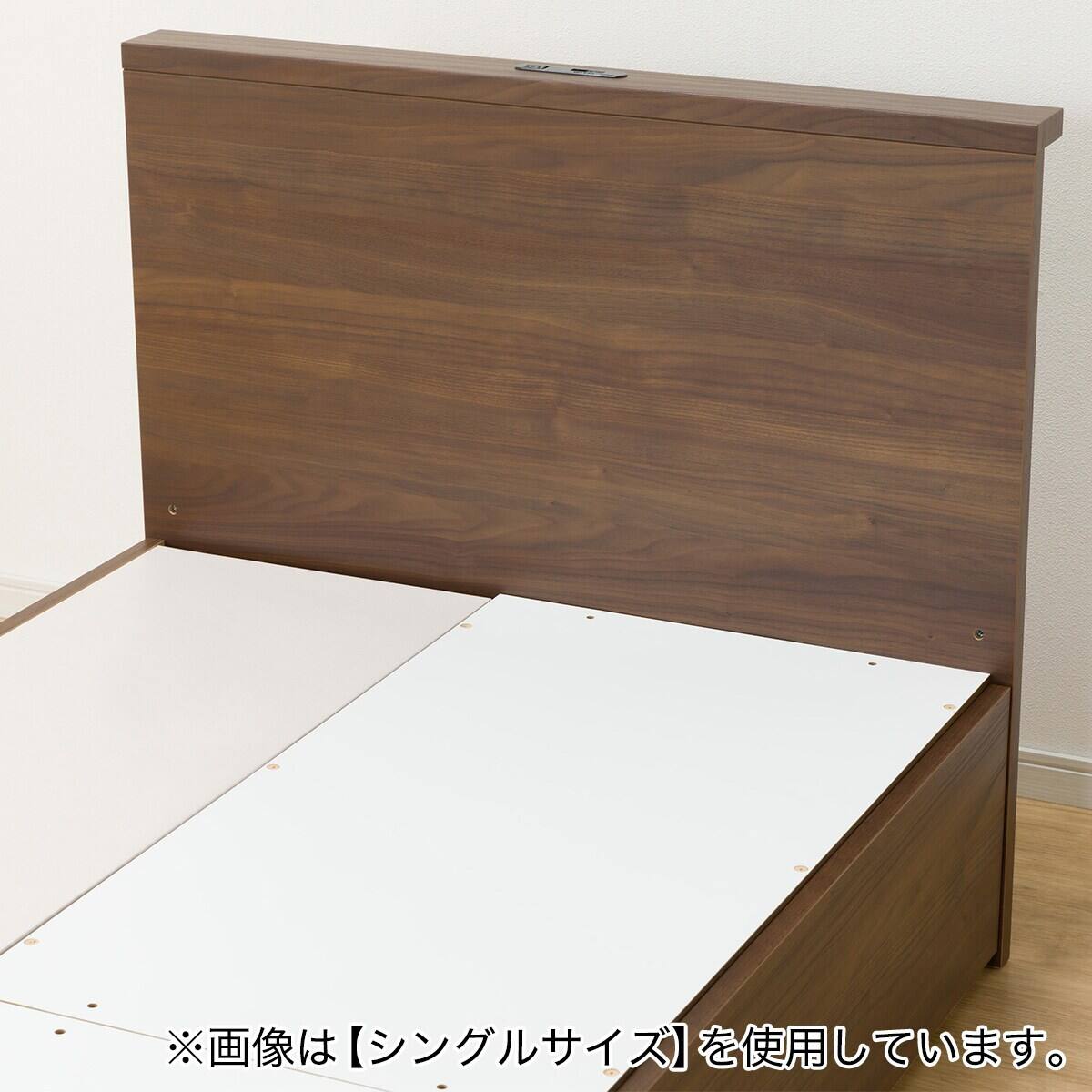 収納付きベッドフレーム セミダブル 棚付きタイプ (NS-002 DR31