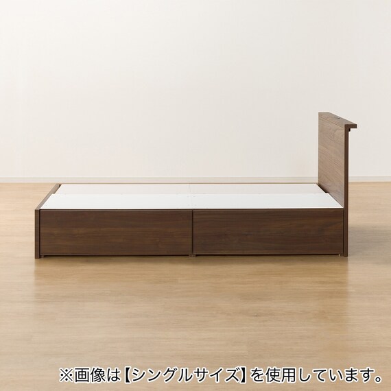 収納付きベッドフレーム セミダブル 棚付きタイプ (NS-002 DR31 