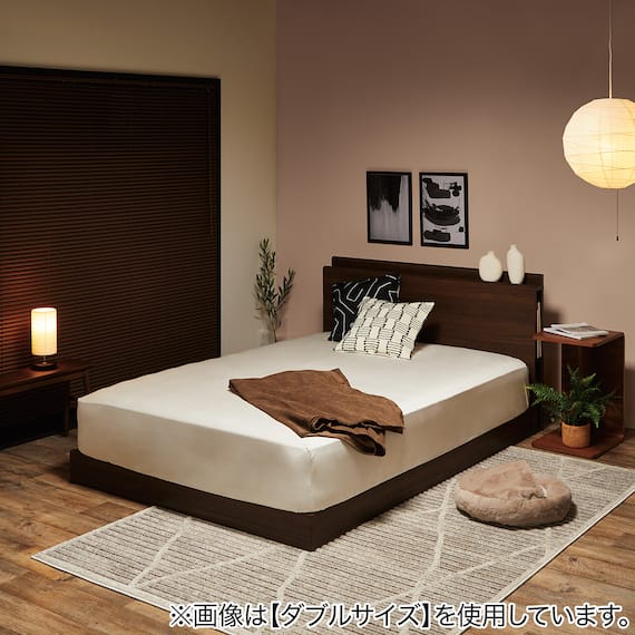 シングル 棚・サイド収納付きベッドフレーム(NS-003 LEG/LOW すのこ MBR) 19枚目画像