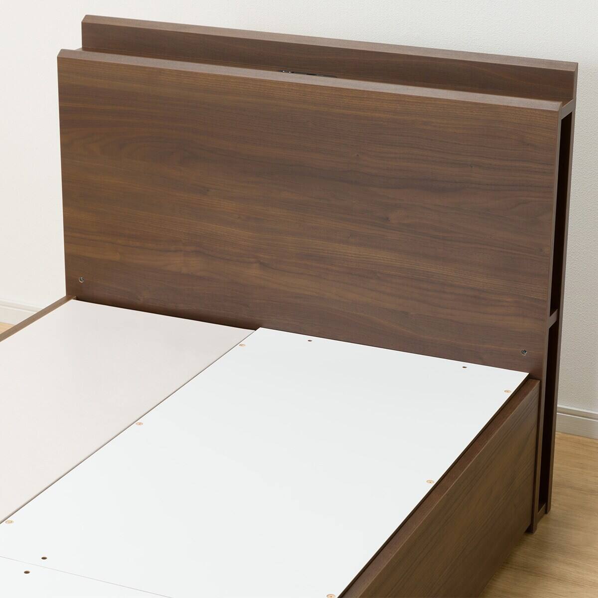 シングル 棚・サイド収納付きベッドフレーム(NS-003 深型/床板 MBR