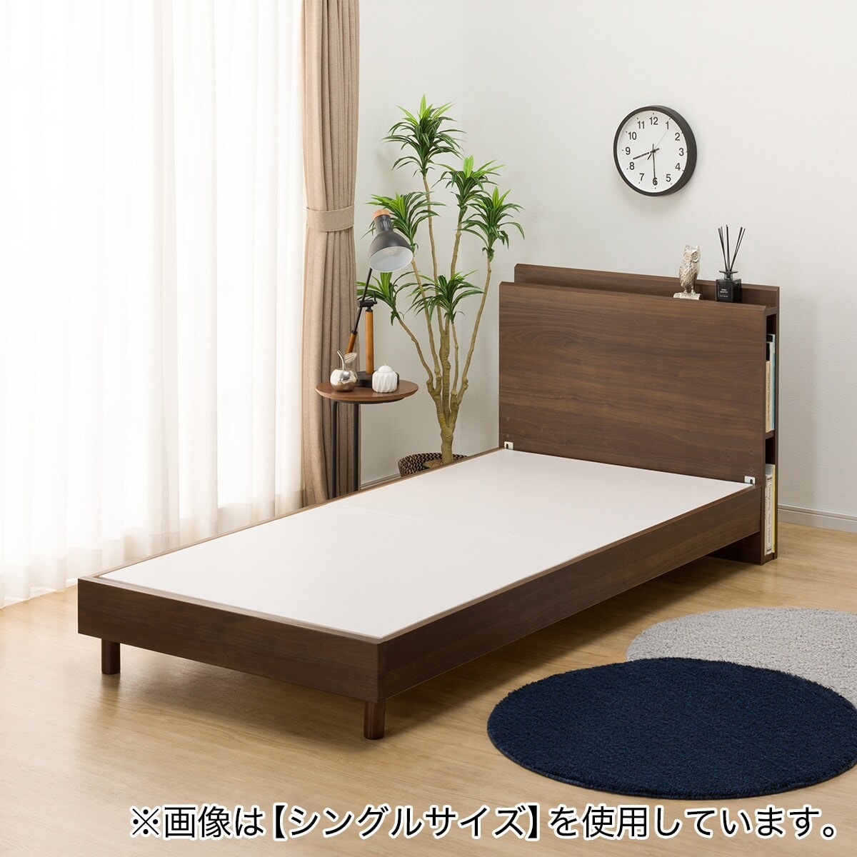 NITORIクイーン 棚・サイド収納付きベッドフレーム クイーン 棚・サイド収納付きベッドフレーム(NS-003 LEG/LOW 床板 MBR