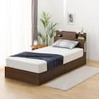 シングル 棚・照明・サイド収納付きベッドフレーム(NS-004 浅型/床板 MBR) 4枚目画像