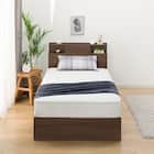 シングル 棚・照明・サイド収納付きベッドフレーム(NS-004 浅型/床板 MBR) 5枚目画像