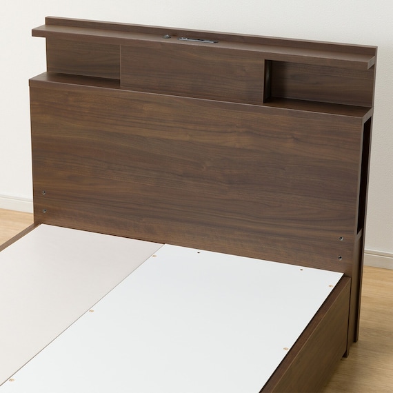 シングル 棚・照明・サイド収納付きベッドフレーム(NS-004 浅型/床板 MBR) 9枚目画像