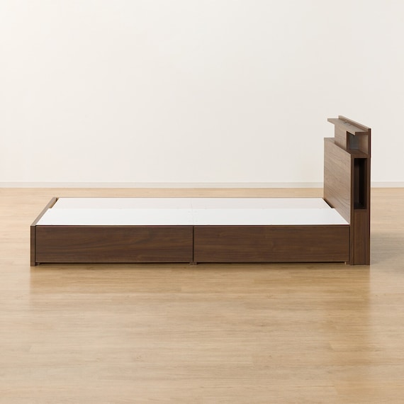 シングル 棚・照明・サイド収納付きベッドフレーム(NS-004 浅型/床板 MBR) 15枚目画像