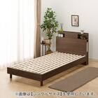 ダブル 棚・照明・サイド収納付きベッドフレーム(NS-004 LEG/LOW すのこ MBR) 8枚目画像