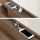 ダブル 棚・照明・サイド収納付きベッドフレーム(NS-004 LEG/LOW すのこ MBR) 13枚目画像