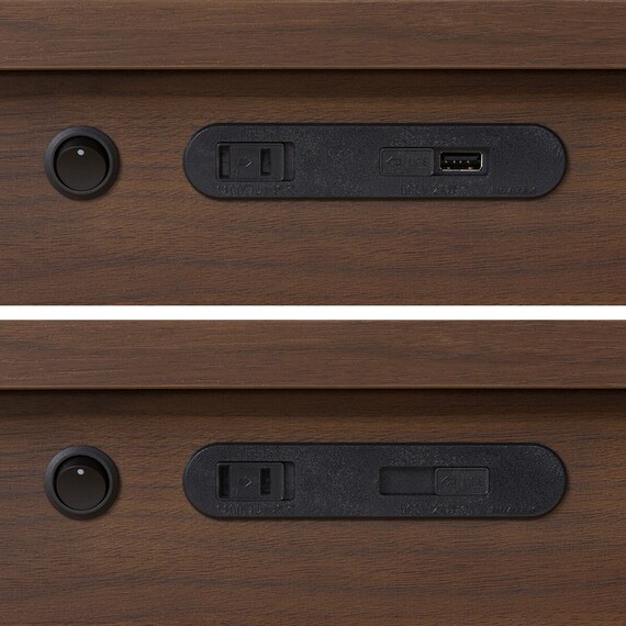 ダブル 棚・照明・サイド収納付きベッドフレーム(NS-004 LEG/LOW すのこ MBR) 14枚目画像