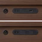 ダブル 棚・照明・サイド収納付きベッドフレーム(NS-004 LEG/LOW すのこ MBR) 14枚目画像