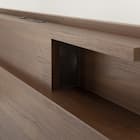 ダブル 棚・照明・サイド収納付きベッドフレーム(NS-004 LEG/LOW すのこ MBR) 16枚目画像