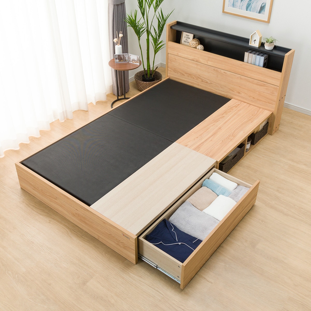 セミダブル 引出し付きスペパベッドフレーム(LQA NA) | ニトリネット