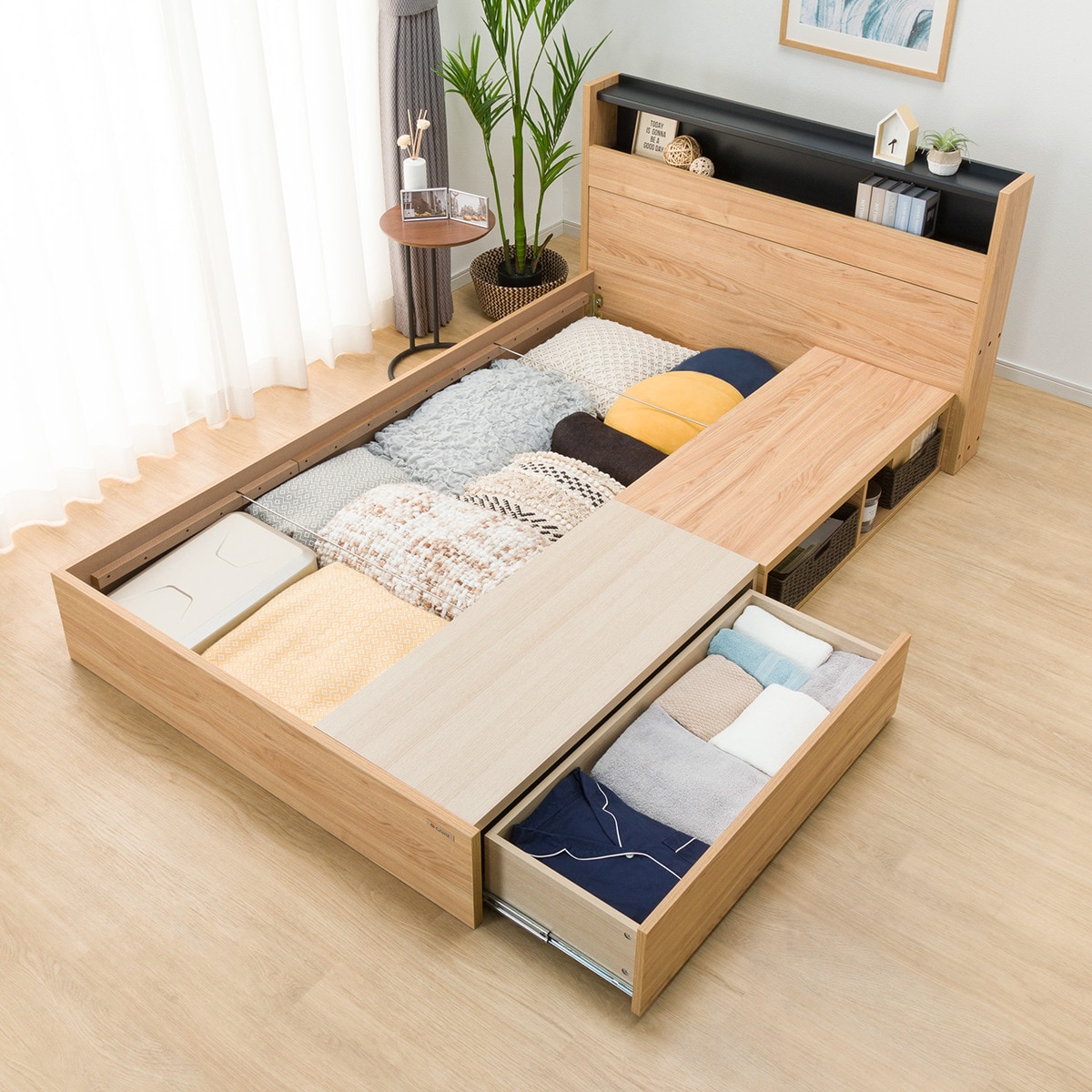 セミダブル 引出し付きスペパベッドフレーム(LQA NA) | ニトリ