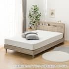 シングル アンティーク調 棚付きベッドフレーム(PEL Sキャビ LGY) 1枚目画像