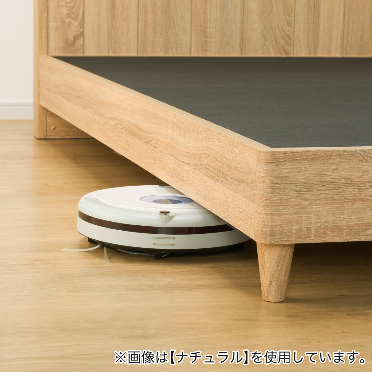 セミダブル アンティーク調 棚付きベッドフレーム(PEL Sキャビ LGY