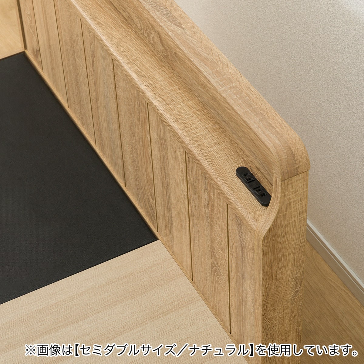 シングル アンティーク調 棚付きベッドフレーム(引出し付き PEL S