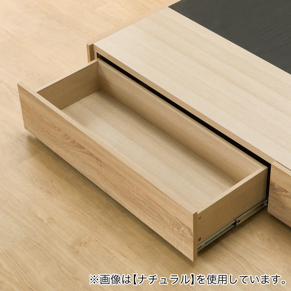 アンティーク調木目ベッドフレーム(S NA 引出し有) シングル ニトリ（NITORI） シングル アンティーク調 棚付きベッドフレーム