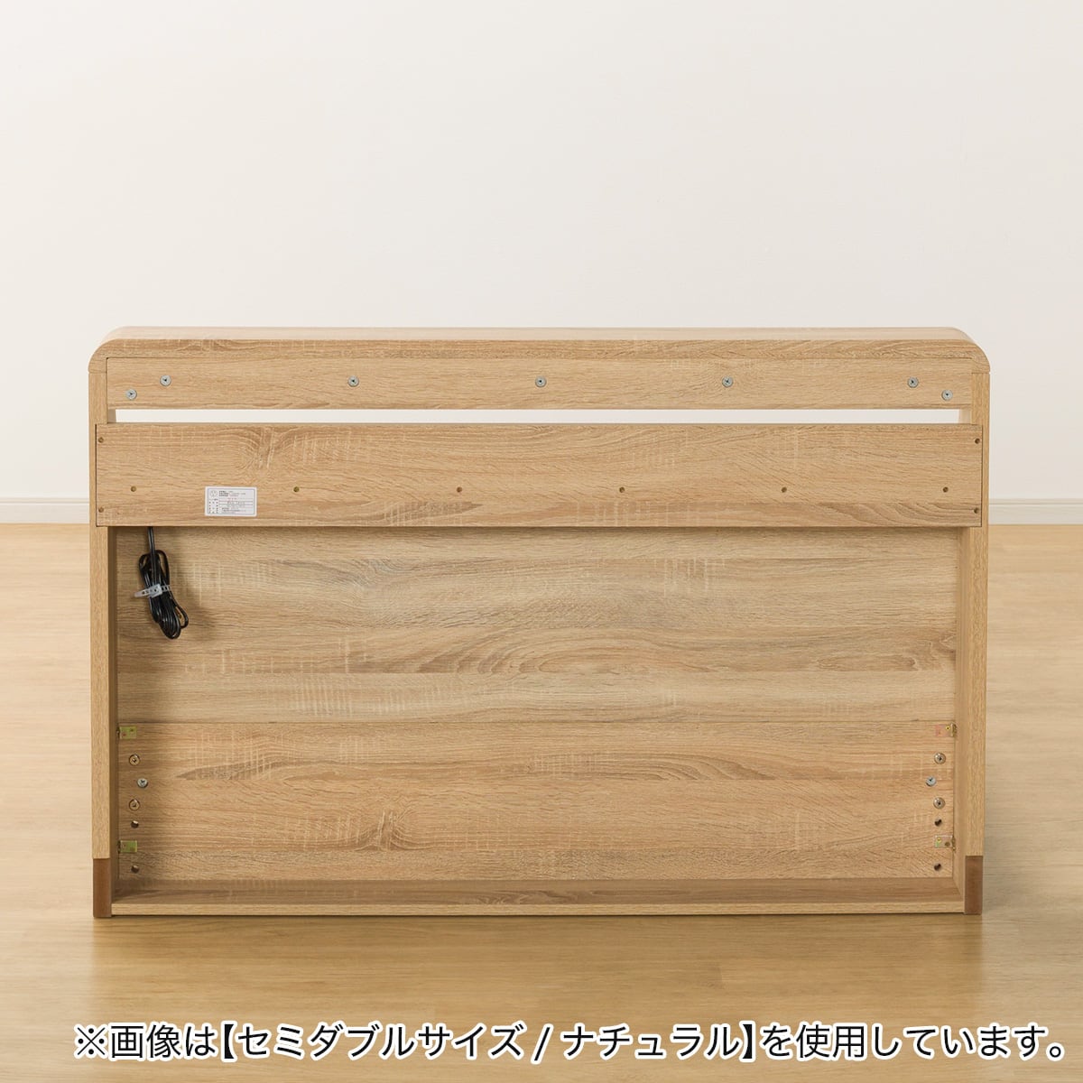 ダブル アンティーク調 棚付きベッドフレーム(PEL Lキャビ NA