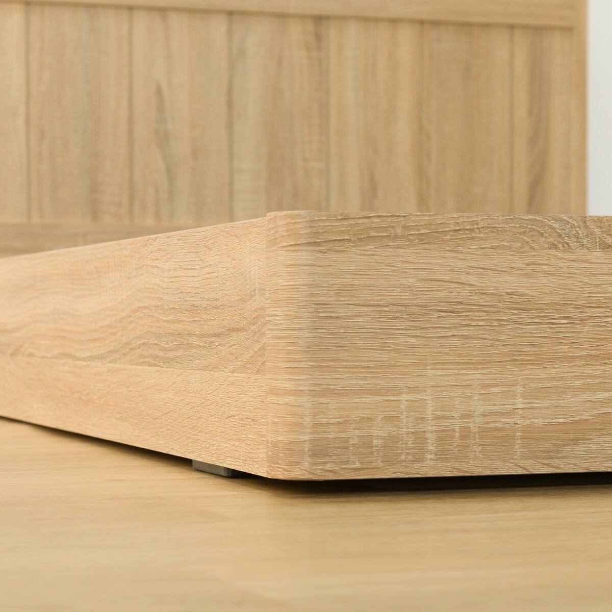 ダブル アンティーク調 棚付きベッドフレーム(PEL Lキャビ NA