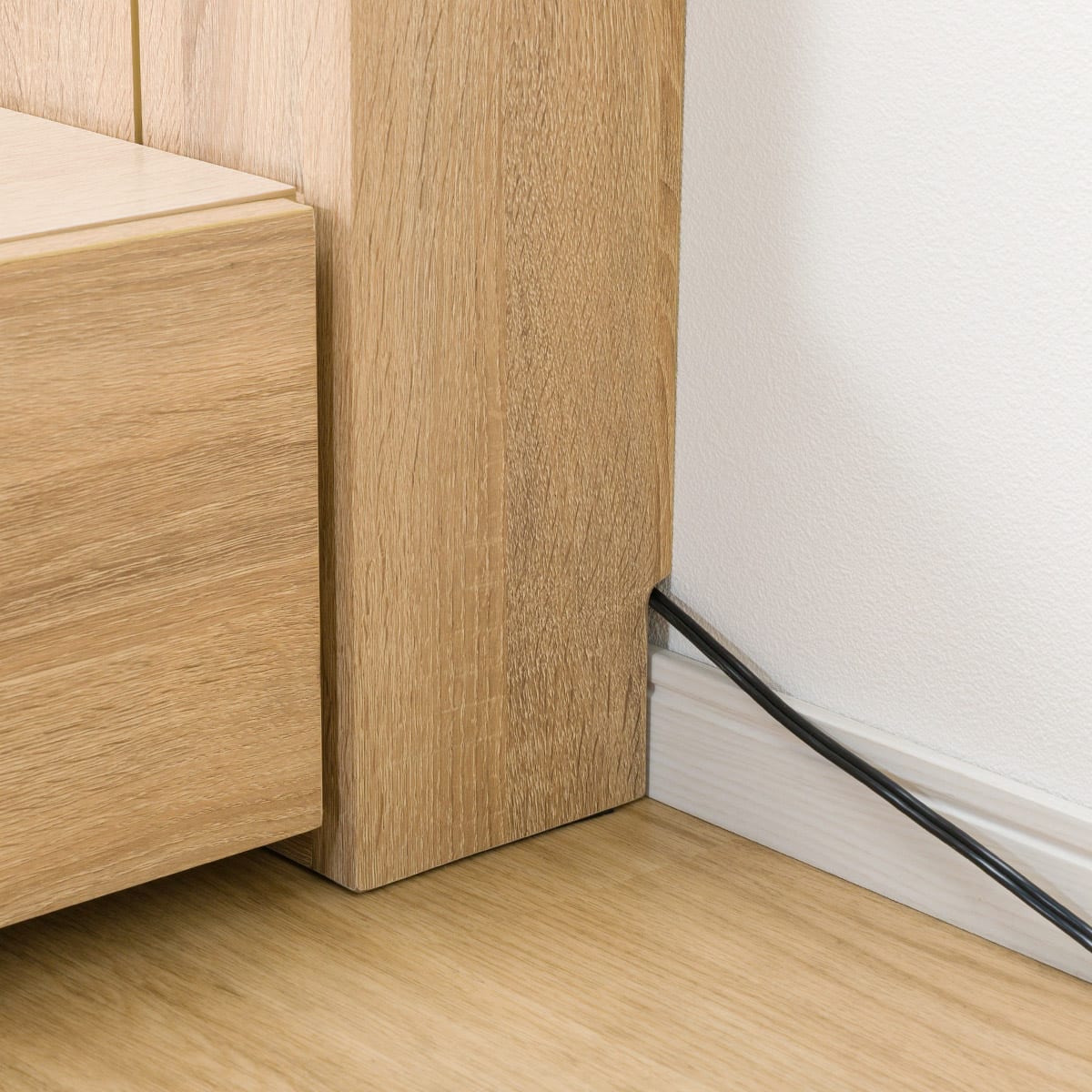 ダブル アンティーク調 棚付きベッドフレーム(引き出し付き PEL L