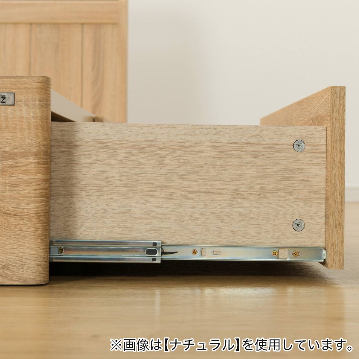 ダブル アンティーク調 棚付きベッドフレーム(引き出し付き PEL L