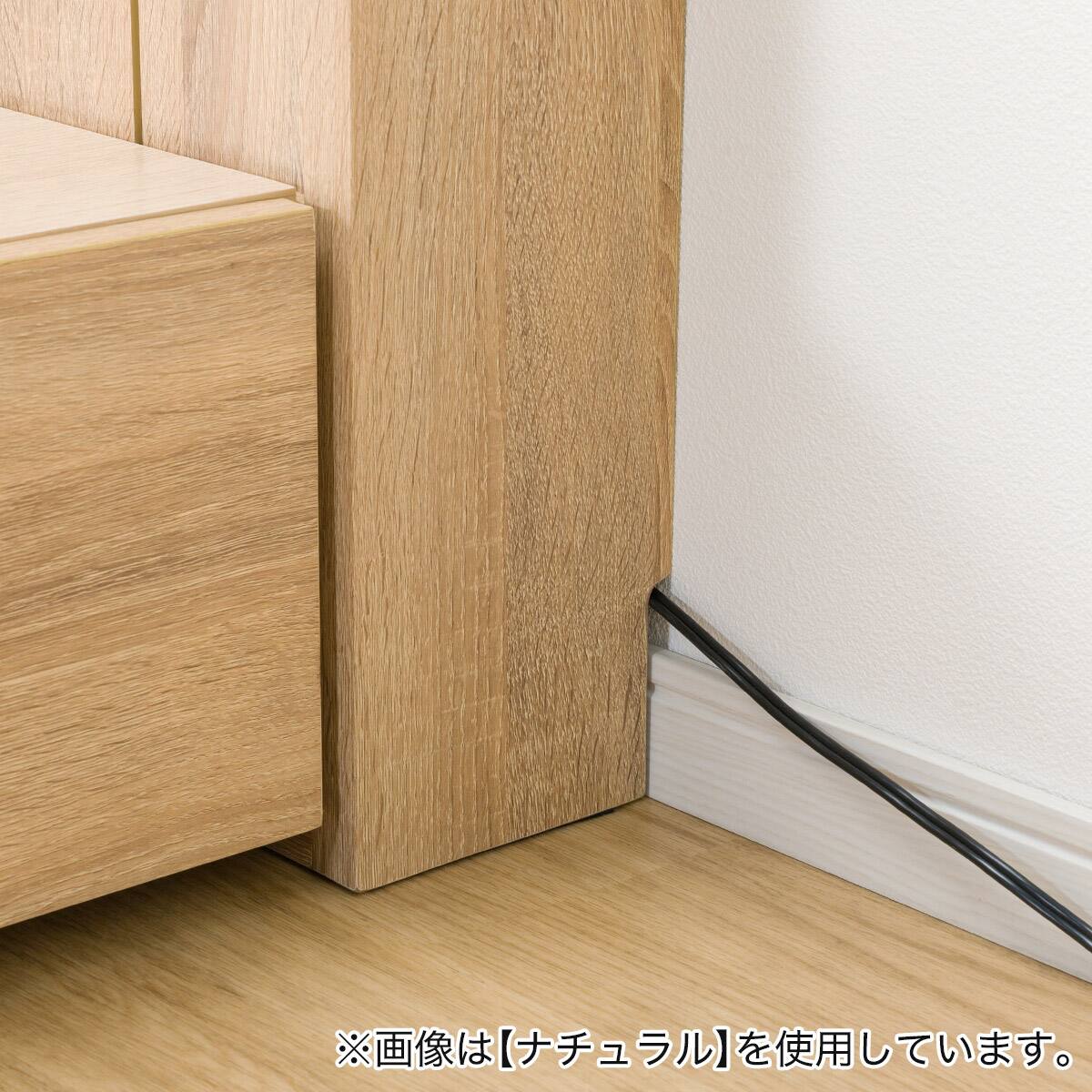 ダブル アンティーク調 棚付きベッドフレーム(引き出し付き PEL L