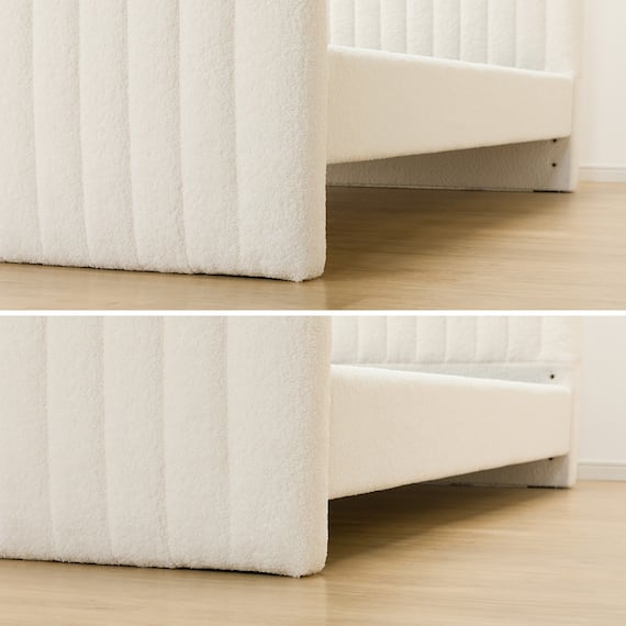 シングル ふわふわベッドフレーム (SLK WH) 11枚目画像