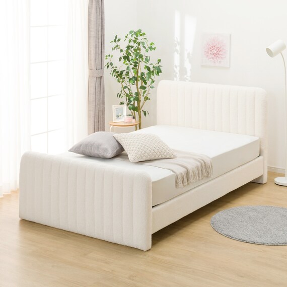 セミダブル ふわふわベッドフレーム (SLK WH) 1枚目画像