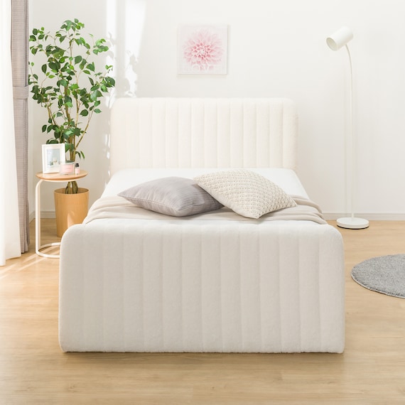 セミダブル ふわふわベッドフレーム (SLK WH) 2枚目画像