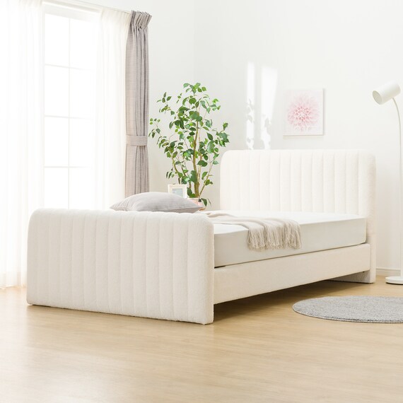 セミダブル ふわふわベッドフレーム (SLK WH) 3枚目画像