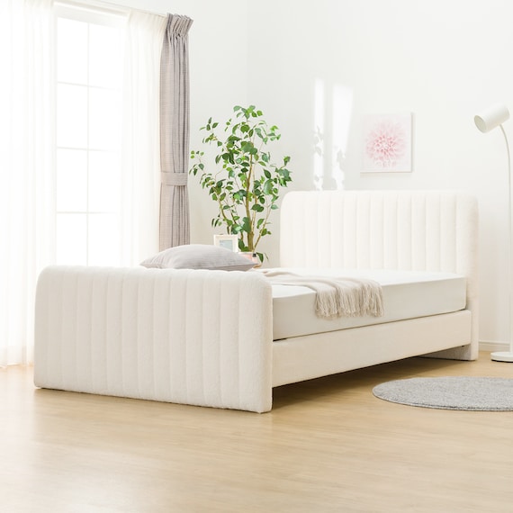 セミダブル ふわふわベッドフレーム (SLK WH) 3枚目画像