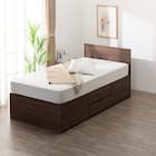 【大容量収納付き】チェストベッドフレーム シングル (N-ジオF-DP 40O-S すのこ MBR) 12枚目画像