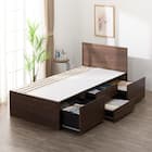 【大容量収納付き】チェストベッドフレーム シングル (N-ジオF-DP 40O-S すのこ MBR) 13枚目画像