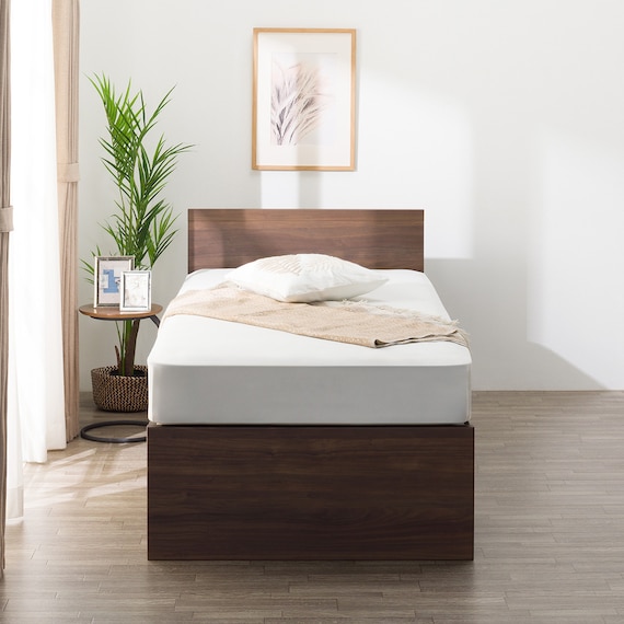 【大容量収納付き】チェストベッドフレーム シングル (N-ジオF-DP 40O-S すのこ MBR) 15枚目画像