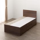 【大容量収納付き】チェストベッドフレーム シングル (N-ジオF-DP 40O-S すのこ MBR) 16枚目画像