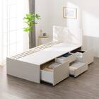 【大容量収納付き】シングルチェストベッド + マットレスセット (N-ジオF-DP 40O-S すのこ WW/U1-03 EM) 12枚目画像