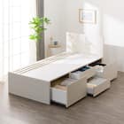 【大容量収納付き】シングルチェストベッド + マットレスセット (N-ジオF-DP 40O-S すのこ WW/U1-03 EM) 12枚目画像