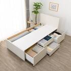 【大容量収納付き】シングルチェストベッド + マットレスセット (N-ジオF-DP 40O-S すのこ WW/U1-03 EM) 13枚目画像